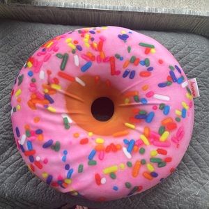 Donut Pink and Brown Pillow